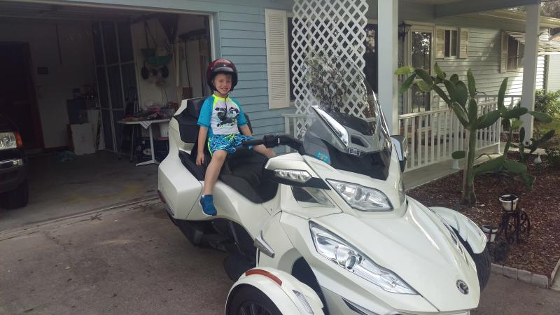 FUTURE RIDER GREAT-GRANDSON ON FLORDIA CAN AM SPYDER