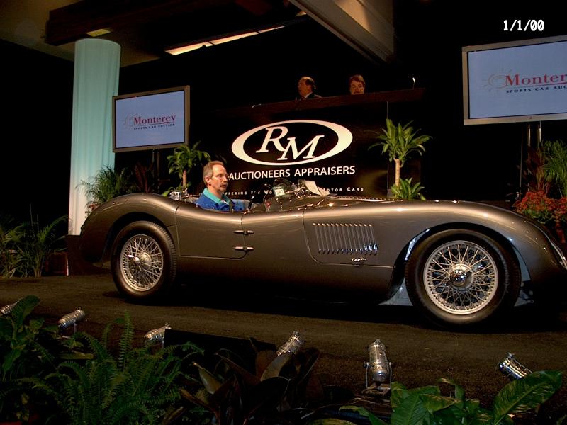 GaryTheBadger drives 1952 C-type Jag across RM Auction block in Monterey, CA