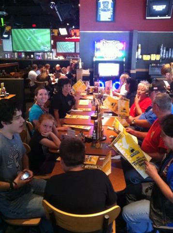 Gathered for lunch at Buffalo Wild Wings