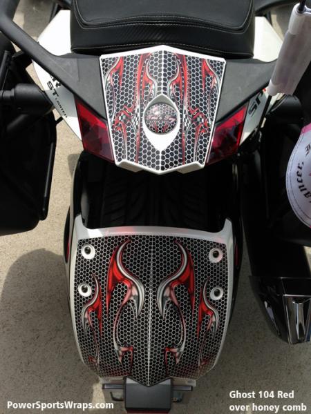 Ghost 104 Red Honey Comb- Rear fender and tail section of Spyder ST-L.