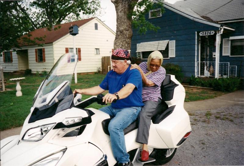 Giving mom her first bike ride.