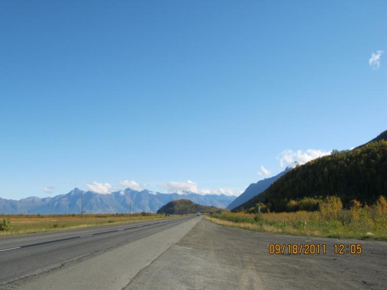 Glenn Highway--Looking towards mountains and Hatchers Pass