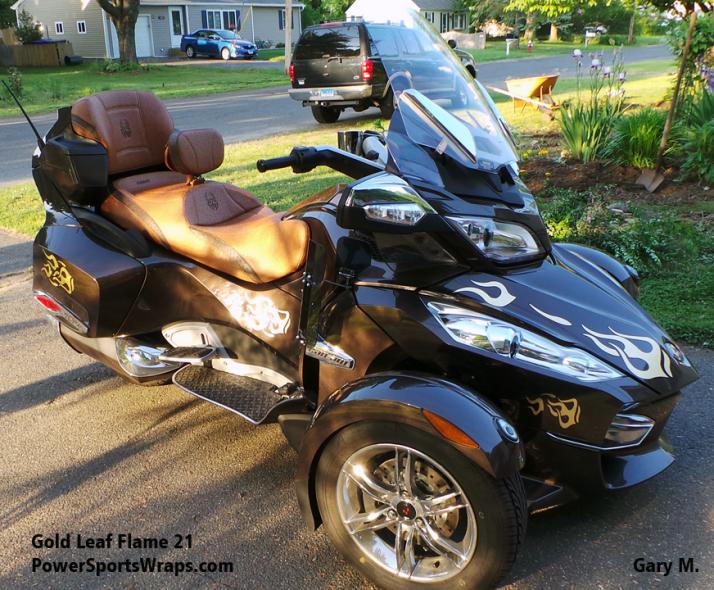 gold leaf flames 21  Add a touch of class to you bike with our 21 flame produced in gold leaf.  814-838-6377