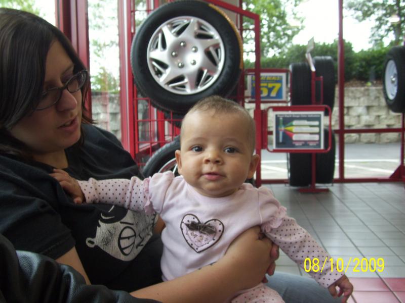 Granddaughter Elysia wants to talk, and not to her mommy.