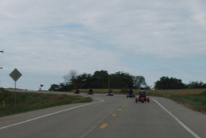 Group shot rounding one of the hundreds of corners for the day