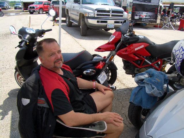 Grumpy and his ducati.