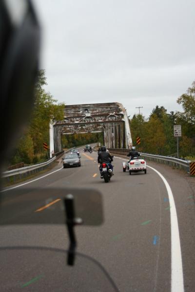 Heading across the St. Louis River Bridge.