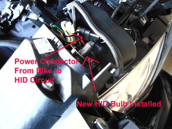Headlight Power From Bike to HID Circuit
