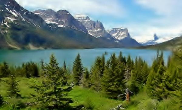 Heavenly  Lake St. Mary, Glacier National Park, Mt. June, 2011....