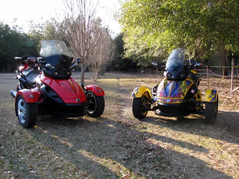 Here is a shot of both Spyders.  My wife's is the red SE5, while mine is the one that used to be yellow.