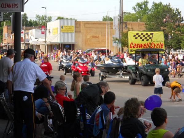 Here we are, coming down the street