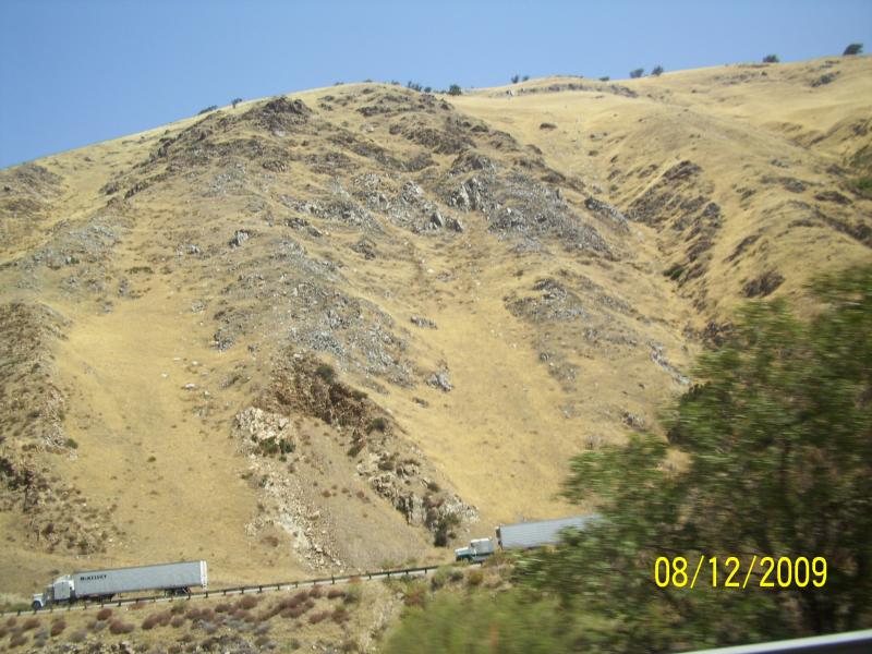 Hills and valleys and fields on the journey homeward.