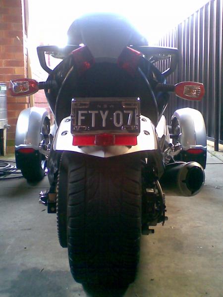 Image of my rear guard mod.done a way with reverse light and moved n/plate up to top of guard.very little movement of guard at this point