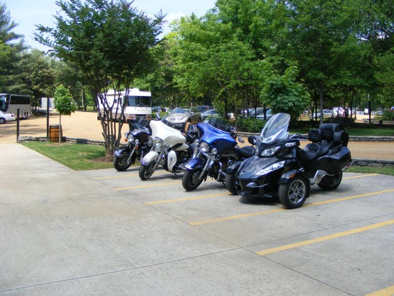 In the parking lot of the distillery