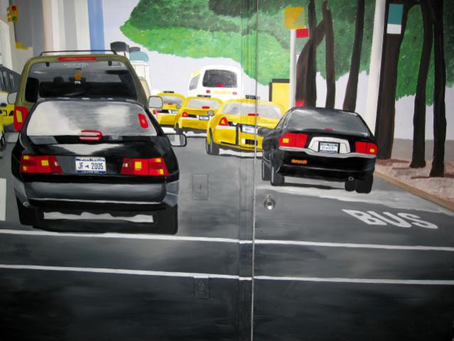 in traffic.  Semper Fi bumper sticker for my new (marine) son in law