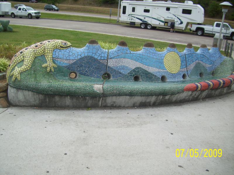 Interesting bench at the welcome center.