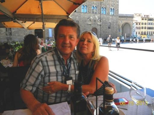 Italy Cafe with wife Janet