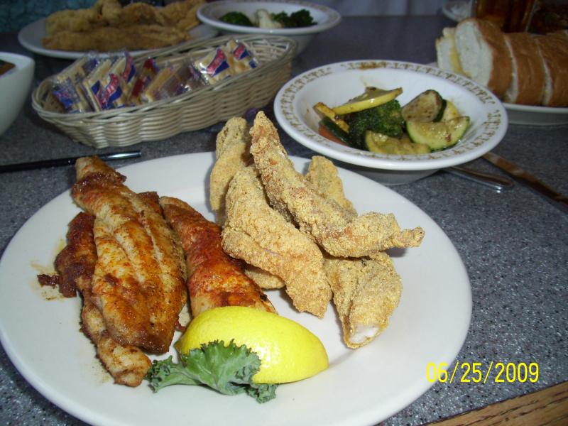 Jennifer's before dish at Don's Seafood, Lafayette, LA