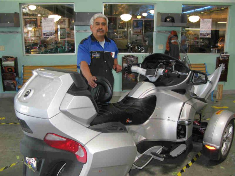 Julio with his artwork.