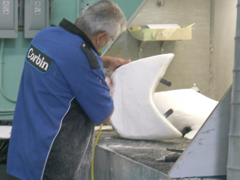 Julio working on seat.