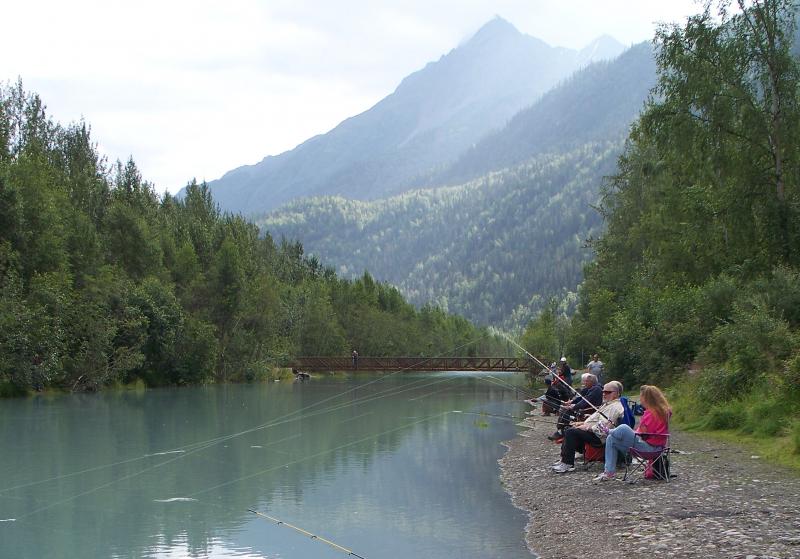 July 2010:  Fisherman on the Eklutna Tailrace.