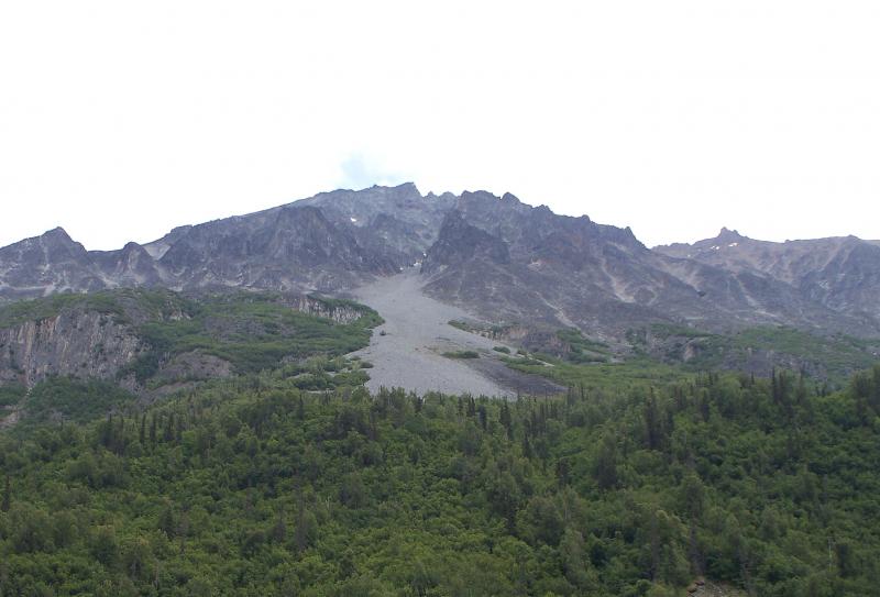 July 2010:  Matanuska Glacier area--avalanche shoot