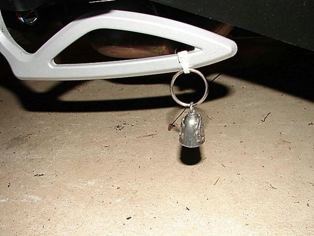 Keep it as low to the ground as possible on your bike so the ringing of the bell keeps the "Road Gremlins" from hanging on and harming your bike!  Whe