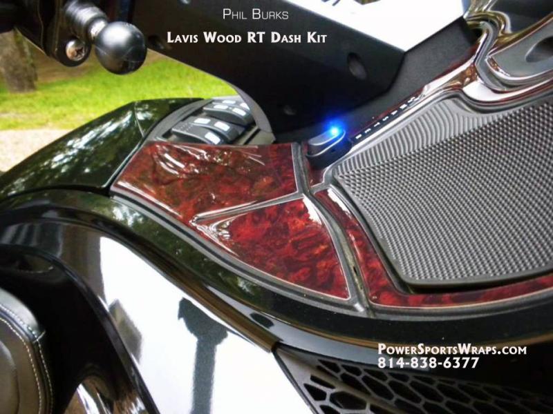 Lavish wood RT dash kit a true touch of elegance & class.  Add this NEW RT dash kit on your Spyder.