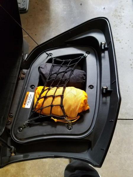 left side cargo net for side saddlebag