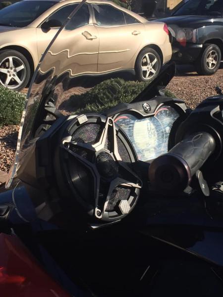 Left speaker with mount