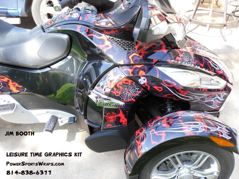 Leisure Time RT- Spyder RT pre-cut panels are easy to apply. We can add any texture or pattern to kit to meet your desires.  Email: pete@powersportswr