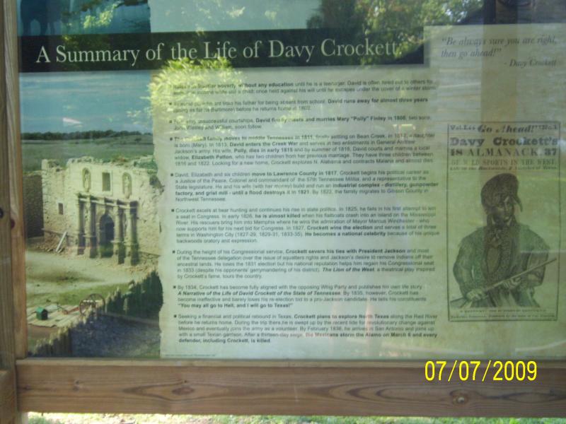 Life and times of Davy Crockett.