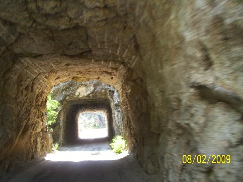 Light at the end of the tunnel. Could see Mt Rushmore images through here.