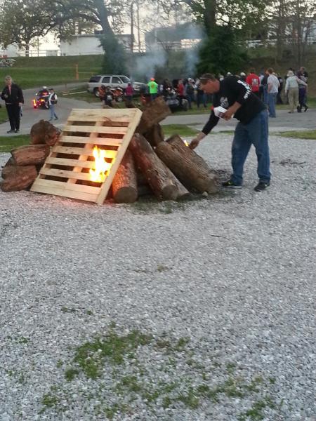 Lighting the bonfire