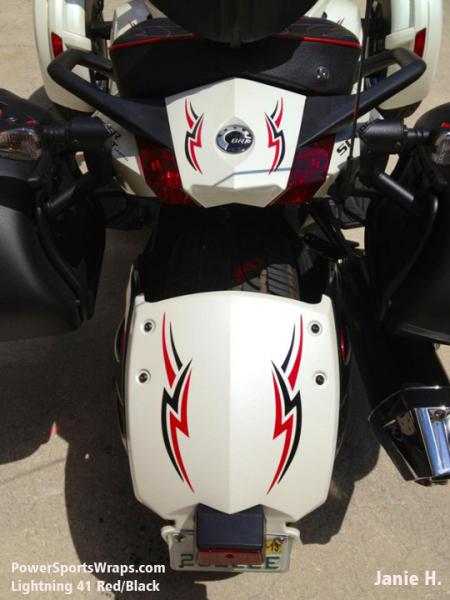 lightning 41 Rear fender and tail decals in Red/Black