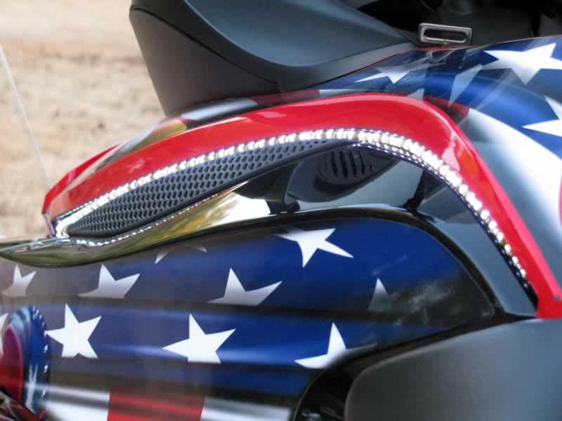 Lights along middle panel