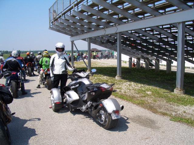 Lined up, ready to go on the track for the first time.