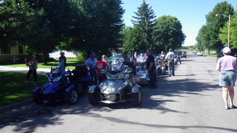 Lining up prior to the parade.