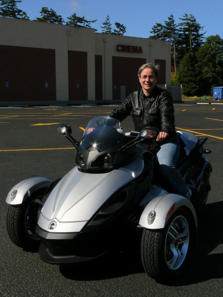 Liz on her motorcycle 1