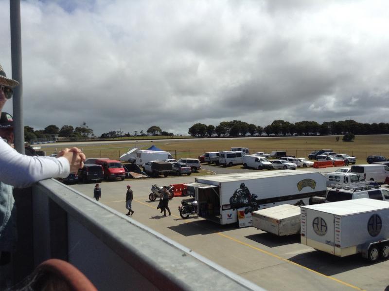 Looking out over track