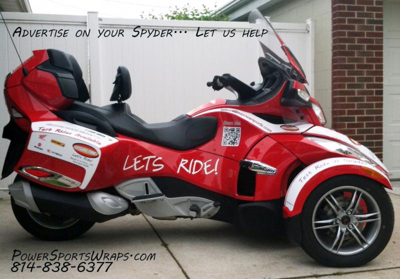 Make a bold statement by advertising your business on your Can-am Spyder.
