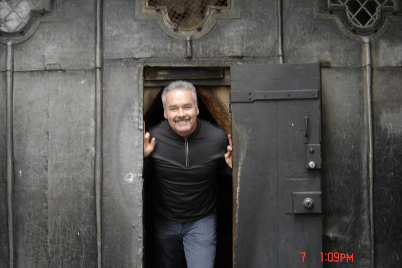 Me coming out of the bell tower at Notre Dame, Paris.
