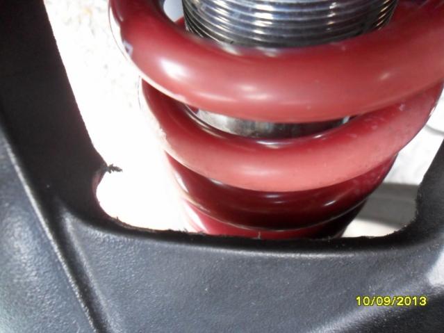 Modified A frame cover to show Elka's have room to travel without hitting the A frame cover