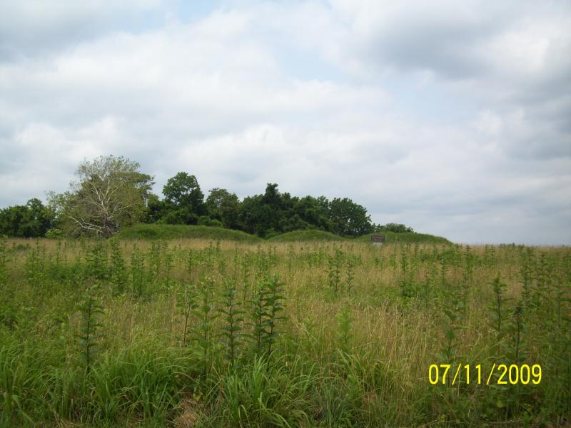 Mounds built as defensive barriers.
