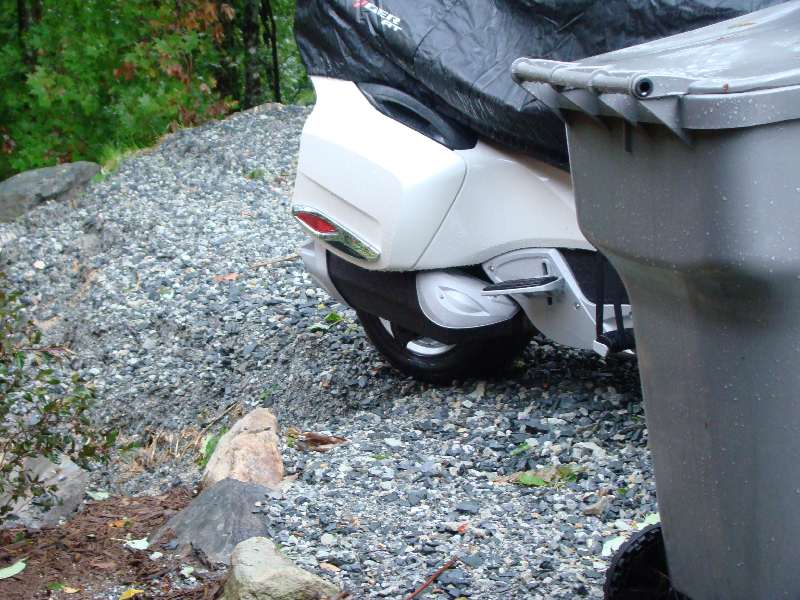 Mountain Trip 2011 Parked the bike a foot from the edge of the drive and the rains washed out so that back tire was hanging over cliff. Yikes!