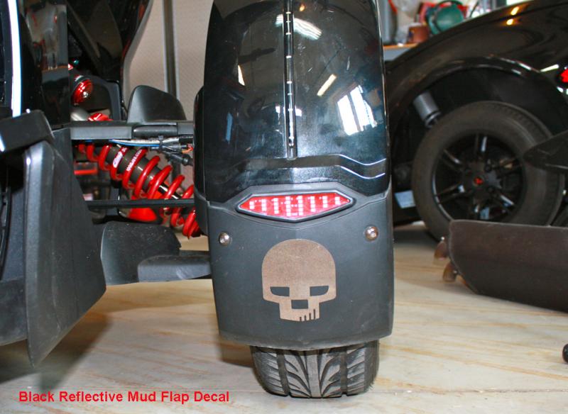 mud flap decal- Joe wanted some reflective decals for the back of his fenders.  We produced these for him.