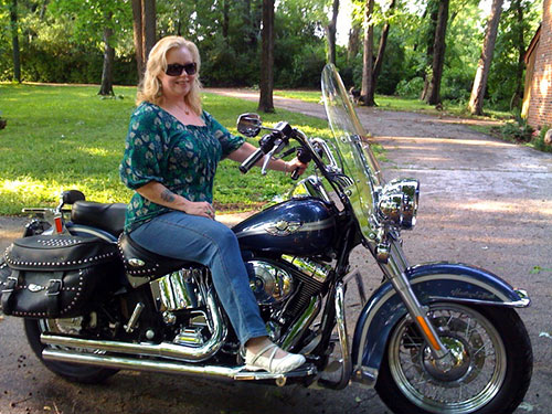 My 03 Heritage Softail Classic 1400 cc.  Beautiful, but I don't miss this bike.