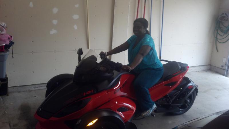 My better half checking out the spYder.