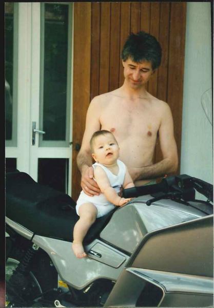 my son on his first test-ride