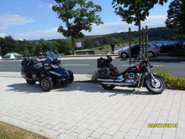 My Spyder and my friends bike parked nr the Sorpe Dam